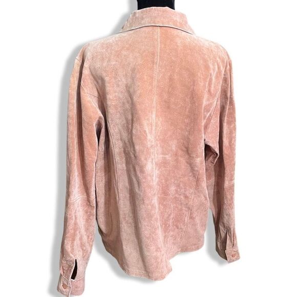 BAGATELLE 100% Leather, Pink Medium weight, Button Closure Jacket, Size L - Picture 7 of 8